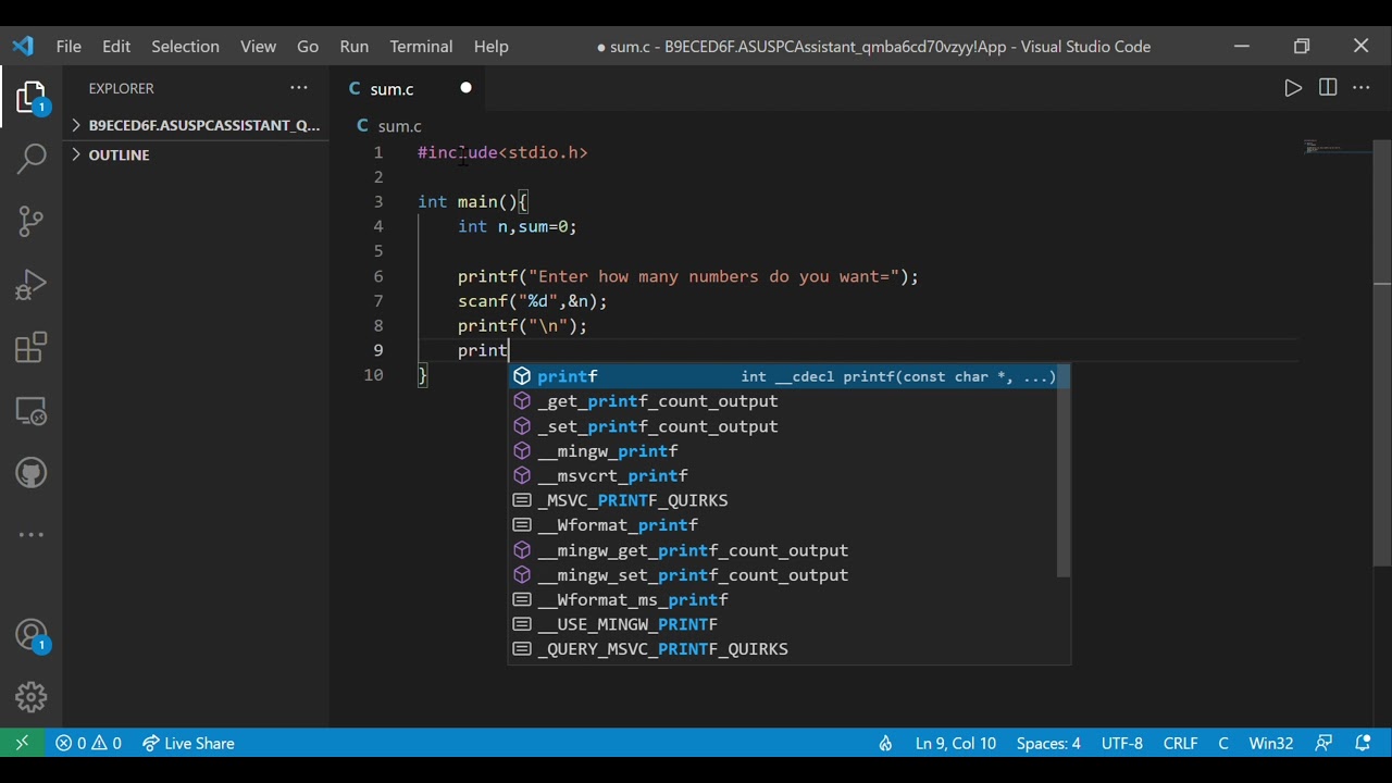 write a program in c to display n terms of natural number and their sum. #code #cprograming #short