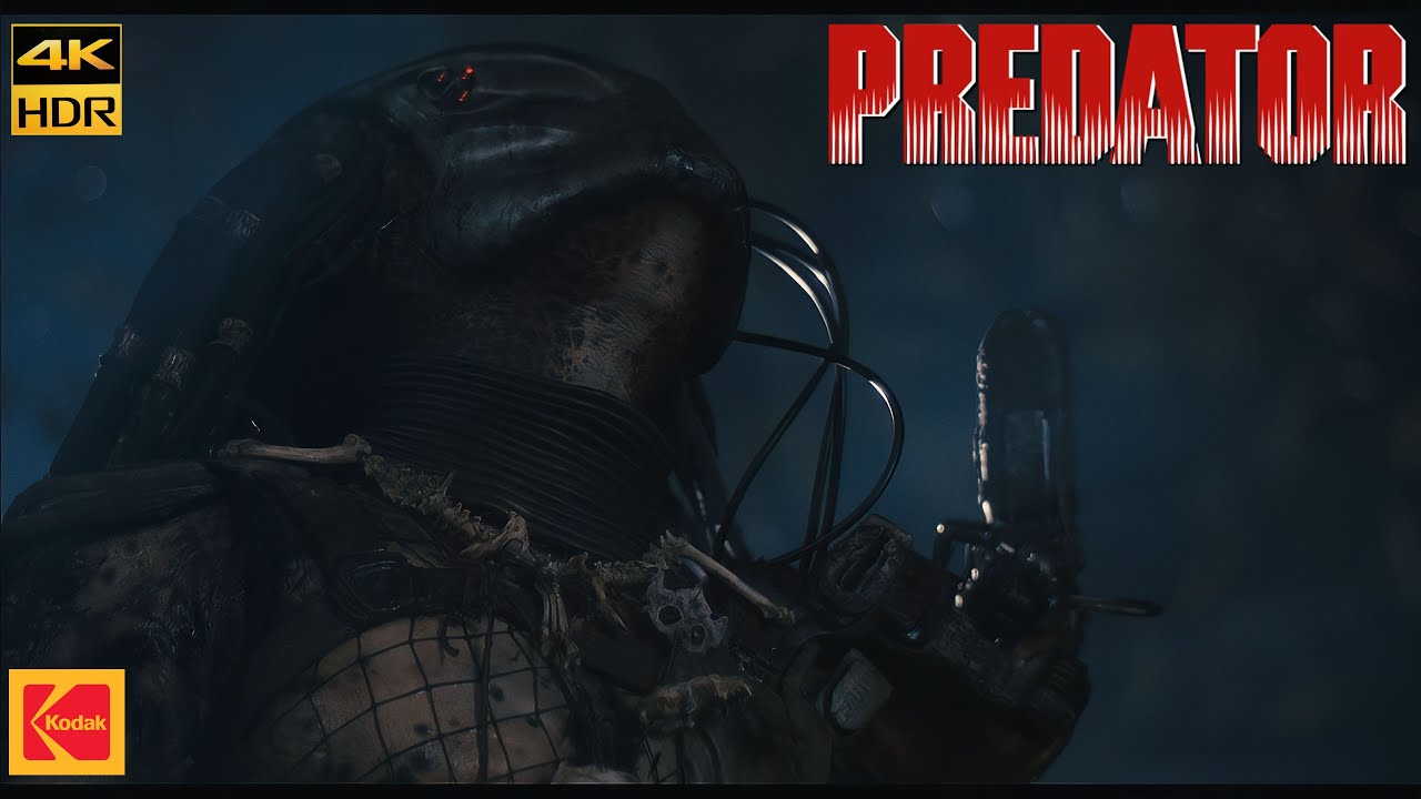 Predator (1987) Dutch Fights Back Movie Clip Scene 4K HDR10+ Kodak 2383 D55