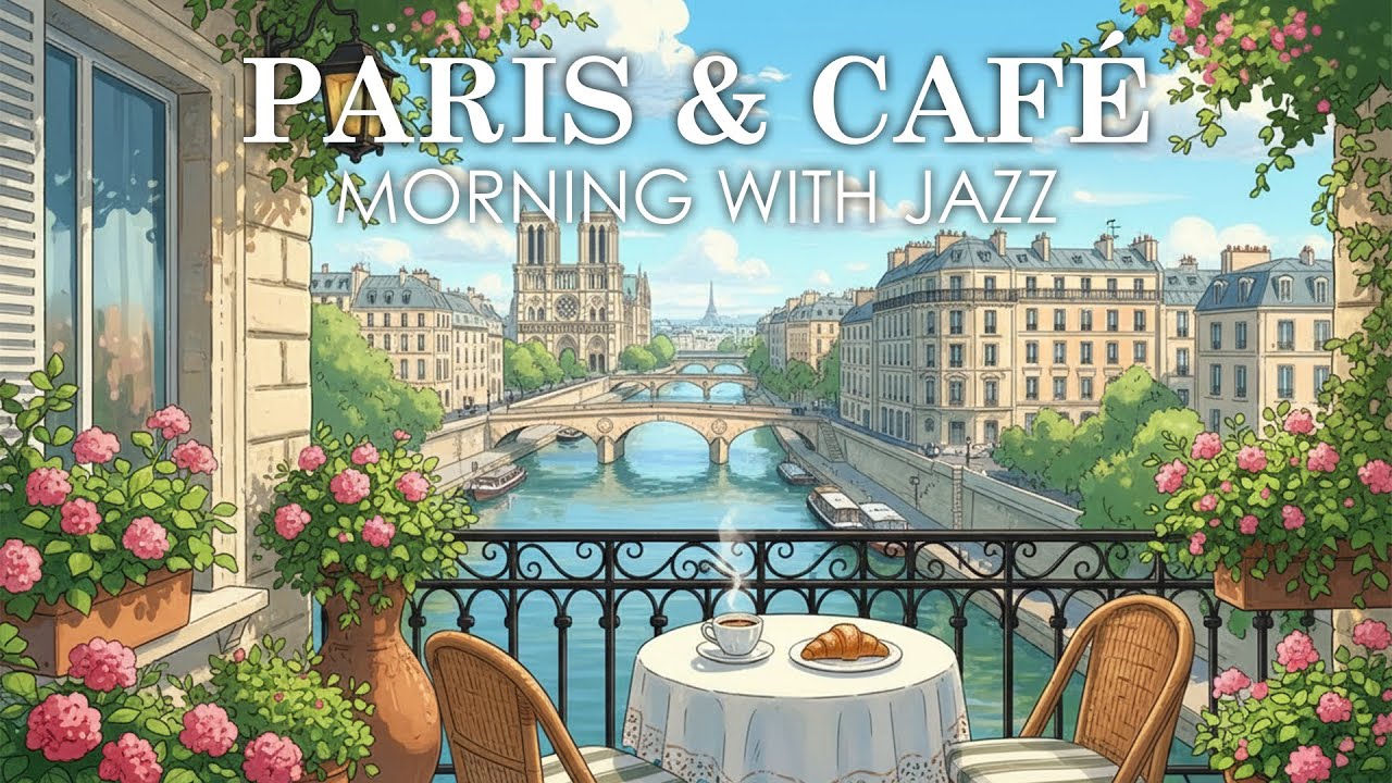 Paris Balcony Café 🍃 Relaxing Coffee Vibes | Soft Jazz Instrumental Music for Good Mood