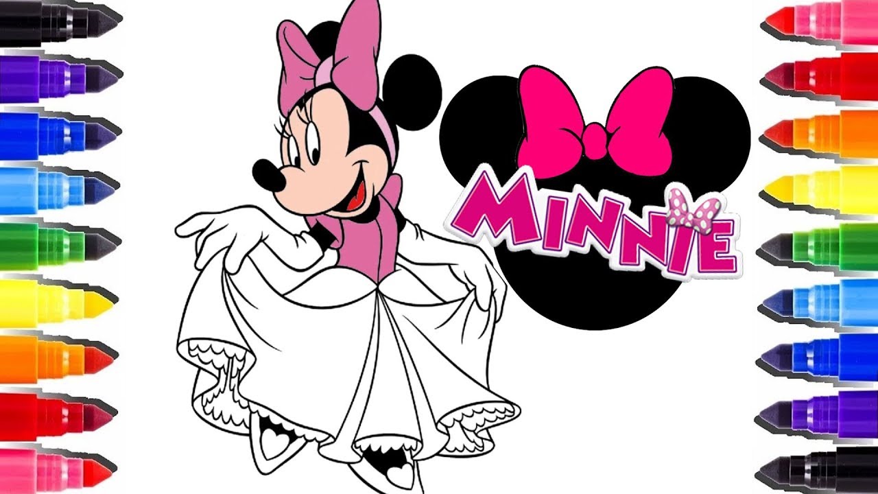 Minnie Mouse Coloriage | Coloring pages Minnie Mouse Disney | How to draw disney