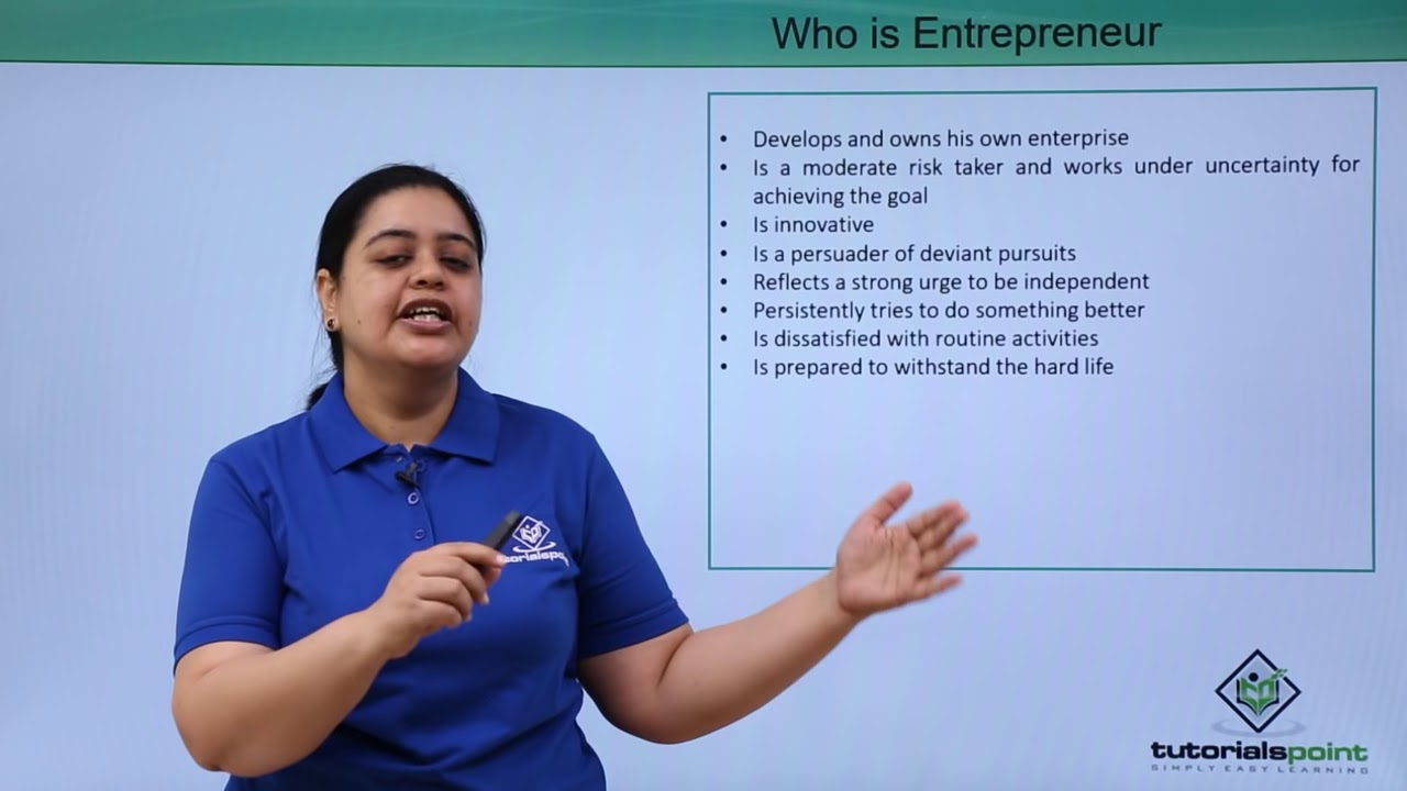 Class 11th – Who is Entrepreneur? | Entrepreneurship | Tutorials Point