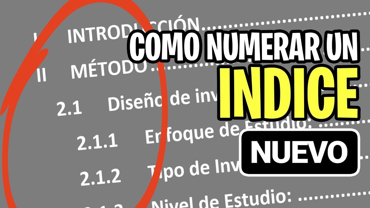 [WORD] Como hacer un INDICE con N&Uacute;MEROS ROMANOS y AR&Aacute;BIGOS