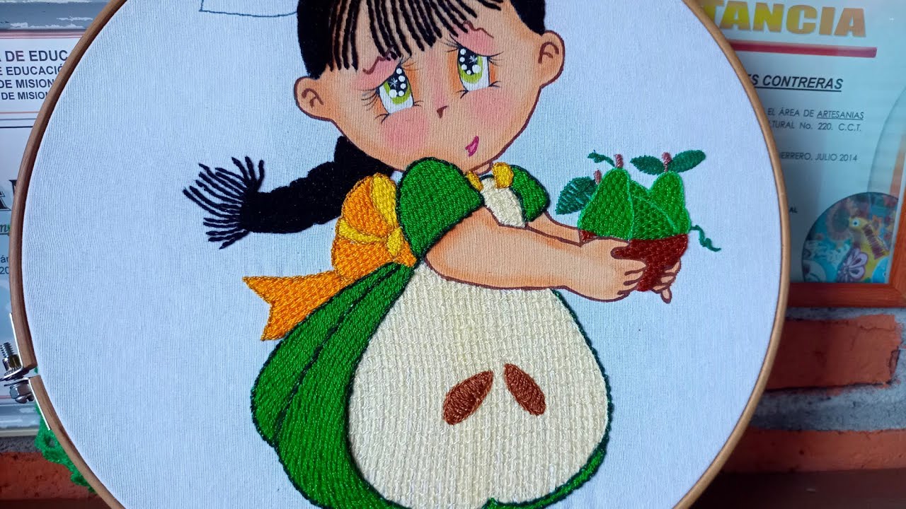 bordado Fantasias niña pera o cuál quier diseño muy fácil de rellenar 🍐🍐🍐