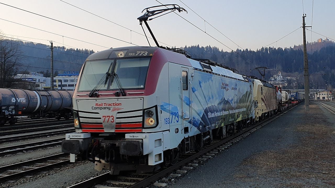 Zugverkehr in Kufstein (Tirol): Mit Lokomotion-Vectrons Baureihe 193 in Doppeltraktion