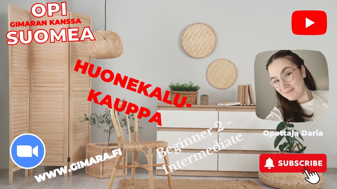 Opi suomea! Huonekalukaupassa (Beginner 2–Intermediate) (A2–B1)