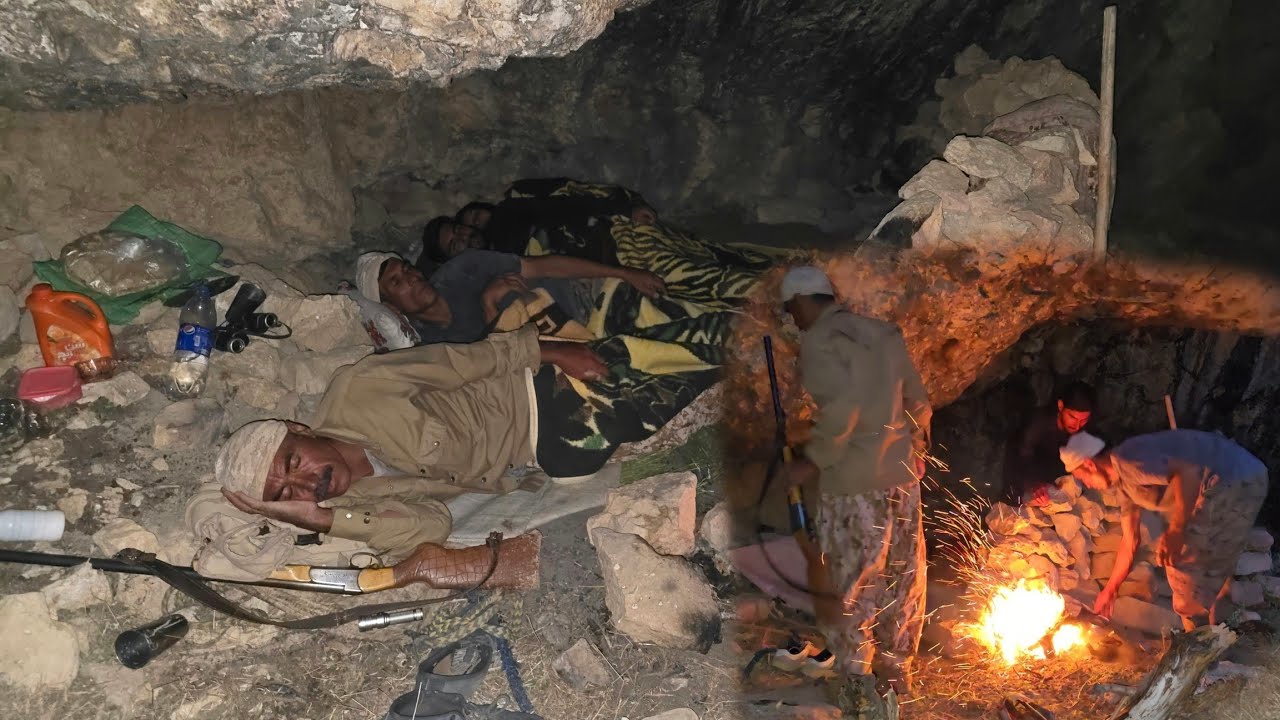 🌃⛰️Nomadic lifestyles of iran: Nomadic Nights in the Mountains 🌌 | Nomadic Life in the Cave 🐐🐏