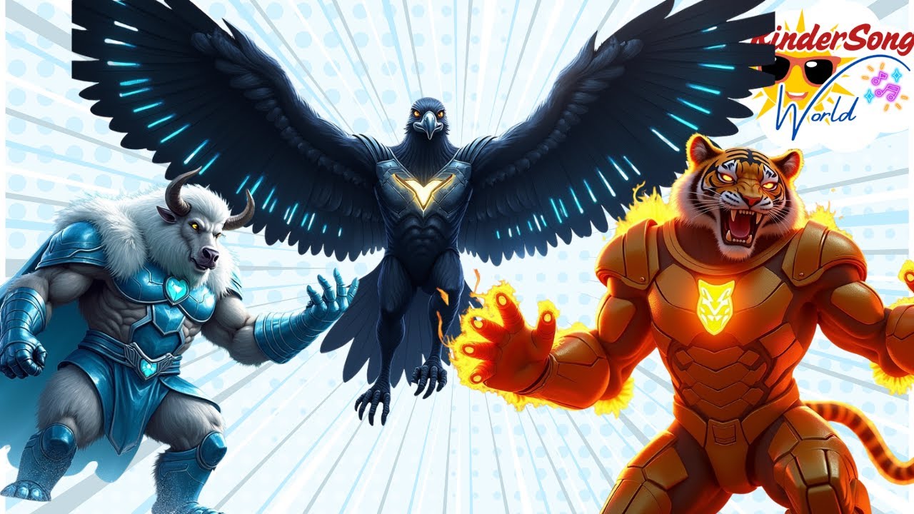 Superhero Safari Squad – A to Z Animal Heroes!|Safari Animals Song| KinderSong World