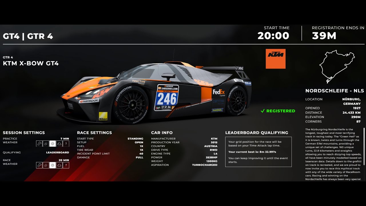 RRRE Daily Racing - GTR4 Nordschleife NLS - KTM X-BOW GT4