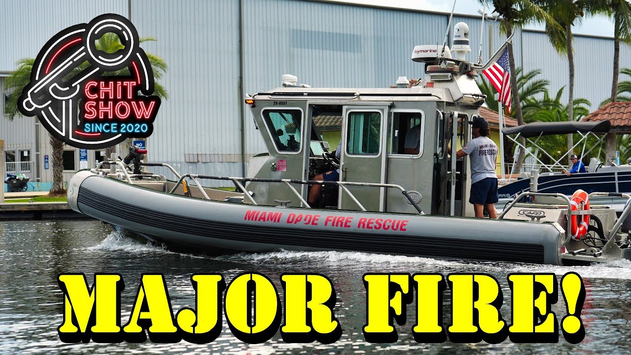 Boat Explodes at Elliot Key in Miami... Black Smoke and Fire Seen Miles Away! (Chit Show)