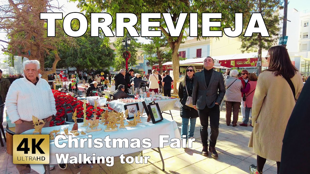 Torrevieja - Christmas Fair, Spain - Walking tour [4k 60 fps]