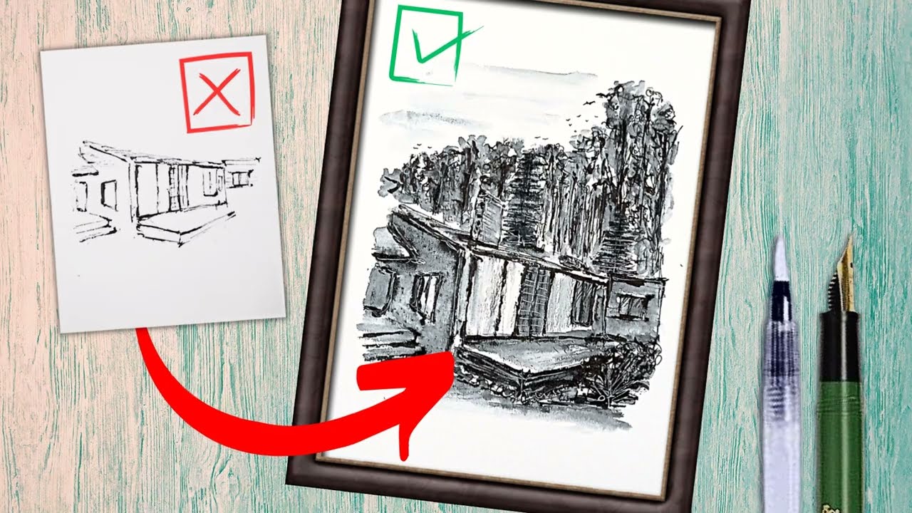 South Korea: Easy and Fast Urban Sketching for beginners | Draw with me! | Fountain pen