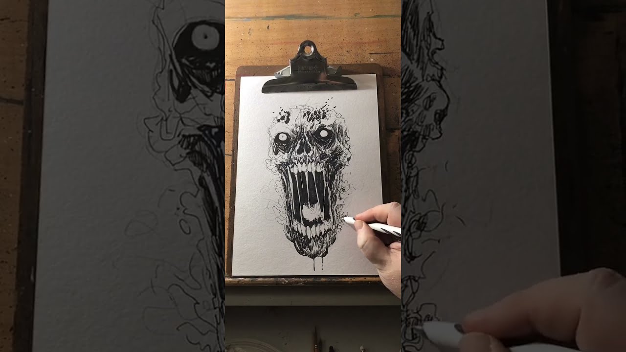 Live Stream Replay: Inking Horror Skulls