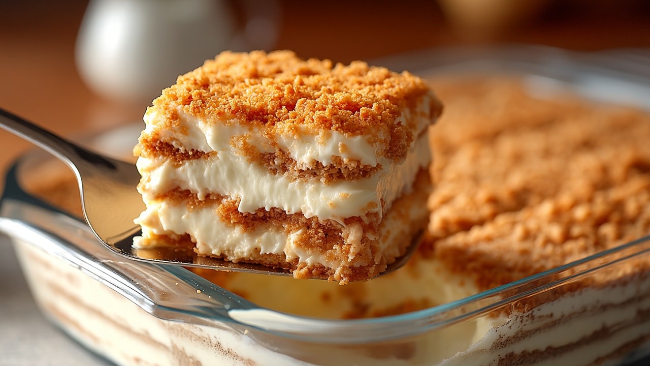 The Creamiest No-Bake Cake &mdash; With a Crispy Crumb Twist!