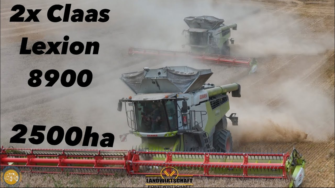 Mehr geht nicht 2500ha Getreide 2x Lexion 8900 & 18.000L Korntank 13,80m Convio Schneidwerk 2024