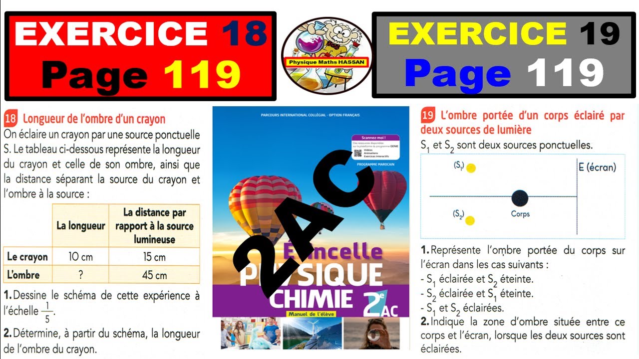 MANUEL ETINCELLE  Exercices 18 et 19 Page  119  :  2ème APIC   الثانية إعدادي مسار دولي