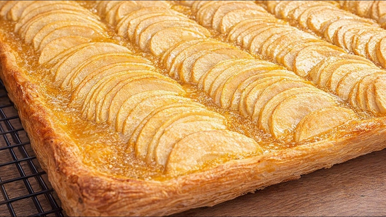 Thin Apple Tart | Crispy & Easy (4 Ingredients)