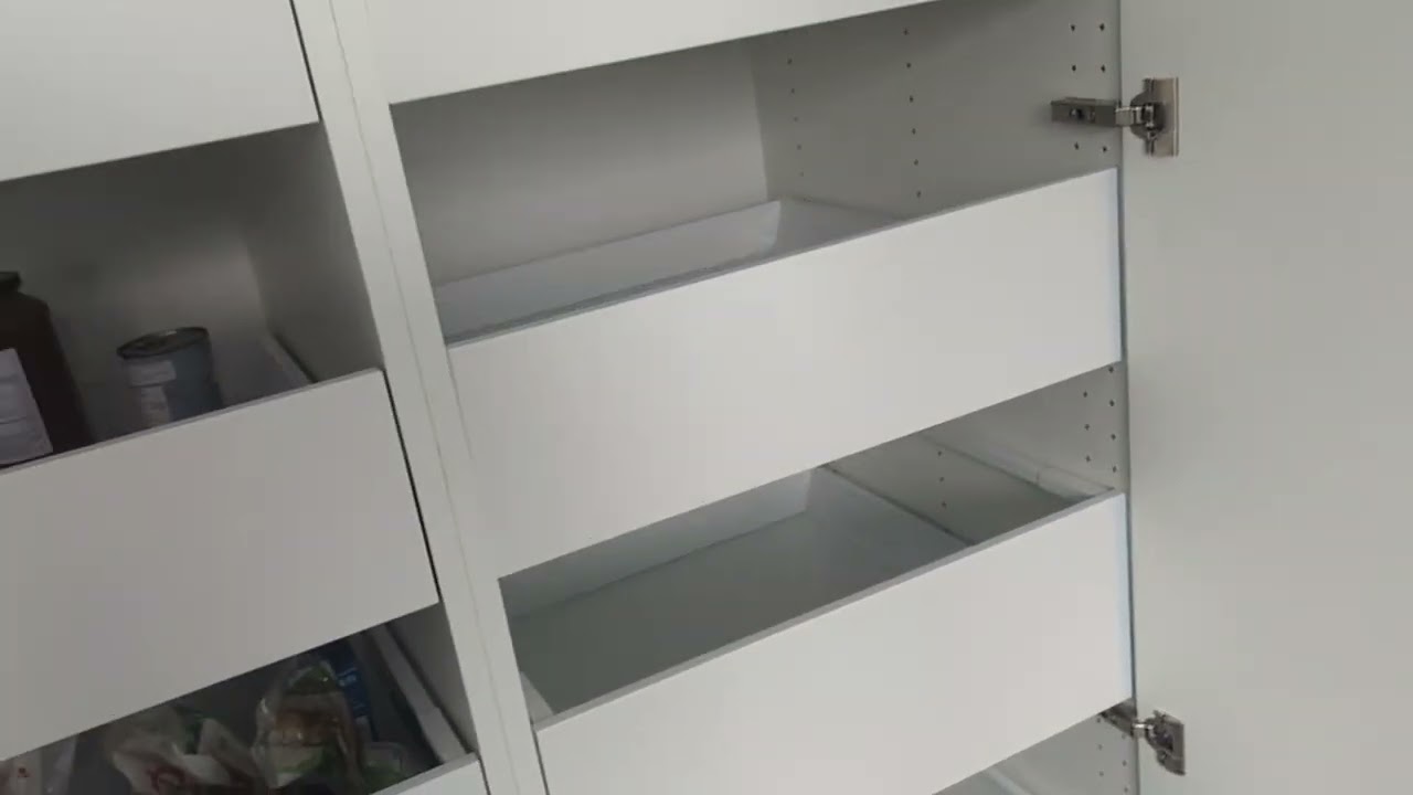 IKEA Kitchen. Axstad pantry with sliding drawers that won't open!!!