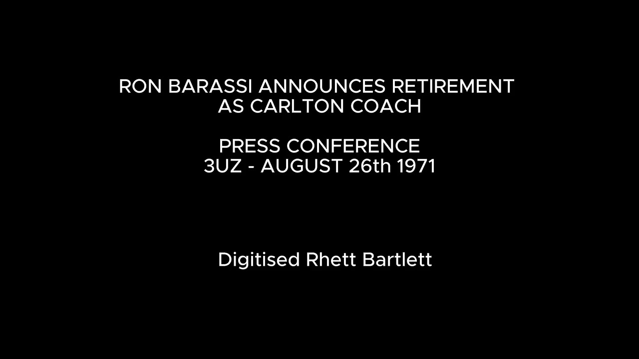 Ron Barassi press conference, announcing retirement as Carlton Coach at end of 1971 season.