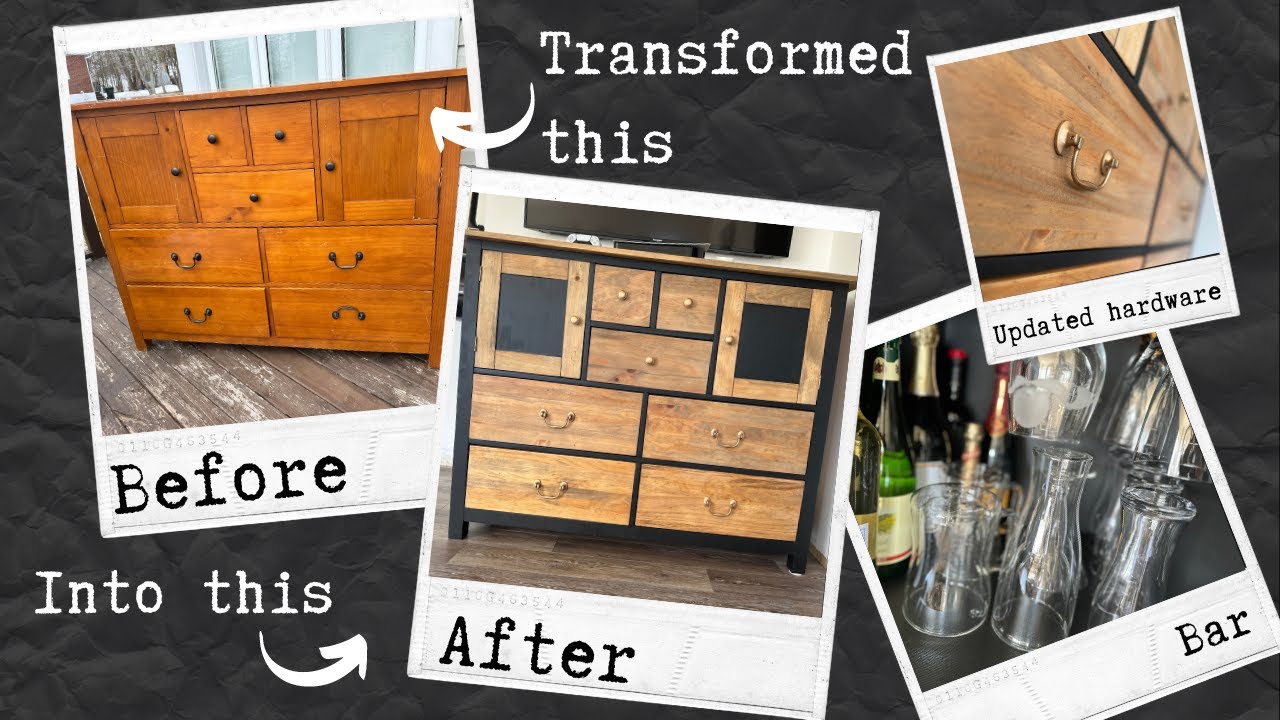 DRESSER MAKEOVER/BAR-ENTERTAINMENT UNIT/DIY BAR/DIY DRESSER MAKEOVER
