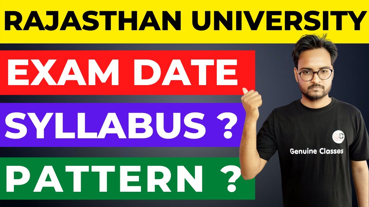 Rajasthan University UG/PG Exam 2022 | Syllabus | Paper Pattern | Exam Date ?