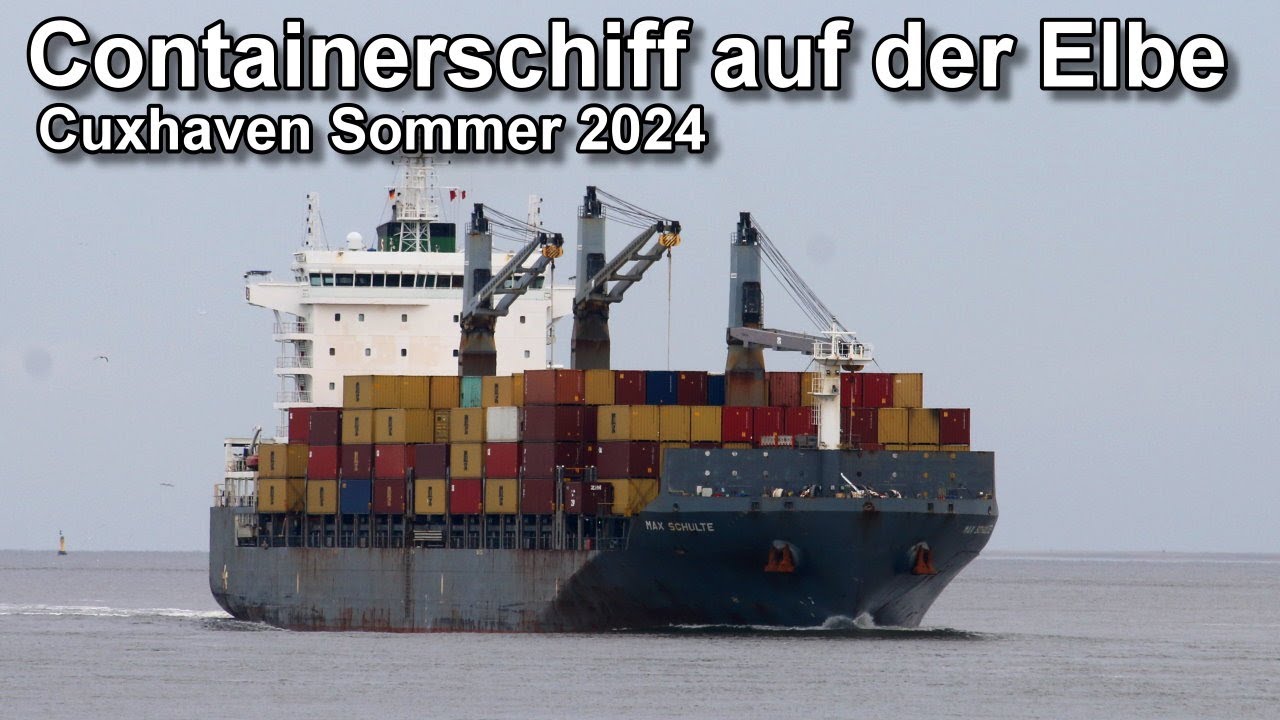 Containerschiff auf der Elbe vor Cuxhaven - Sommer 2024 - Seeschiffe