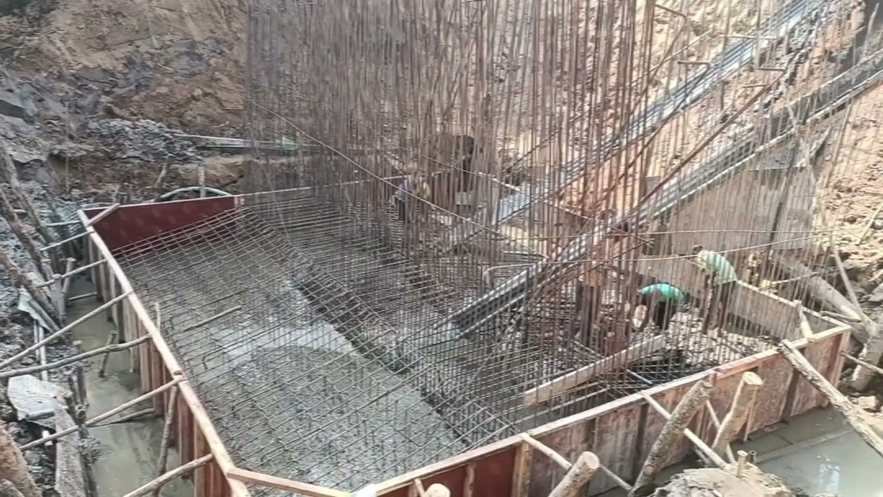 Open foundation Casting of Bridge | construction video | #bridge #site #civil  @CiviltechGuide