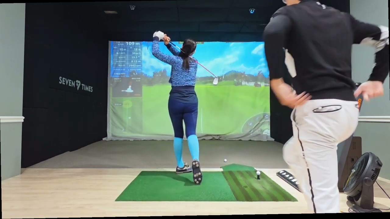 정미녀 골프 인생 5개월차 집중 레슨을 받다. 집중 레슨 2회차  프로 골프 자세 교정
