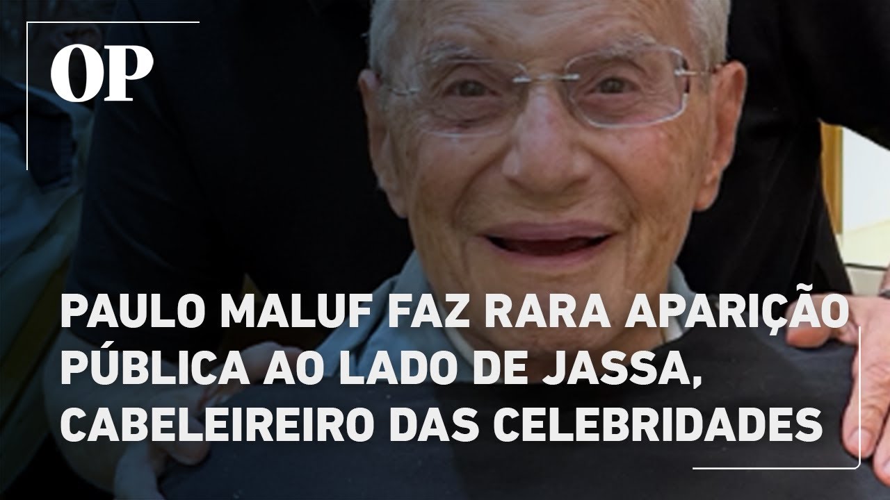 Paulo Maluf faz rara aparição pública ao lado de Jassa, cabeleireiro das celebridades
