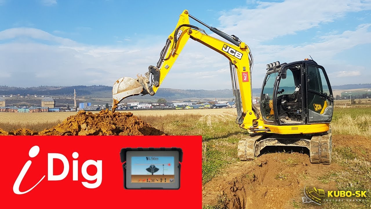 JCB 8085 excavator | Testovanie nivelácie iDig Touch 2D | iDig Excavator grade control