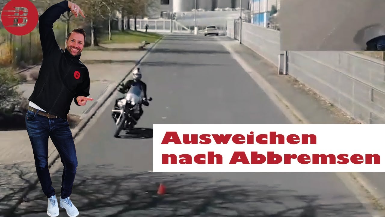Motorrad 🏍 fahren lernen - Grundfahraufgabe Ausweichen nach Abbremsen - so knackst Du die Prüfung 😎