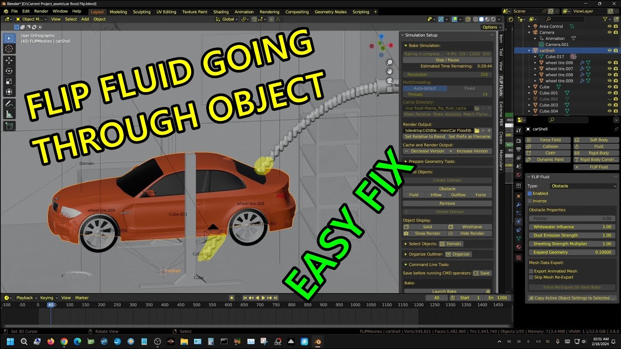 Flip Fluid Going Through Obstacle - Easy Fix
