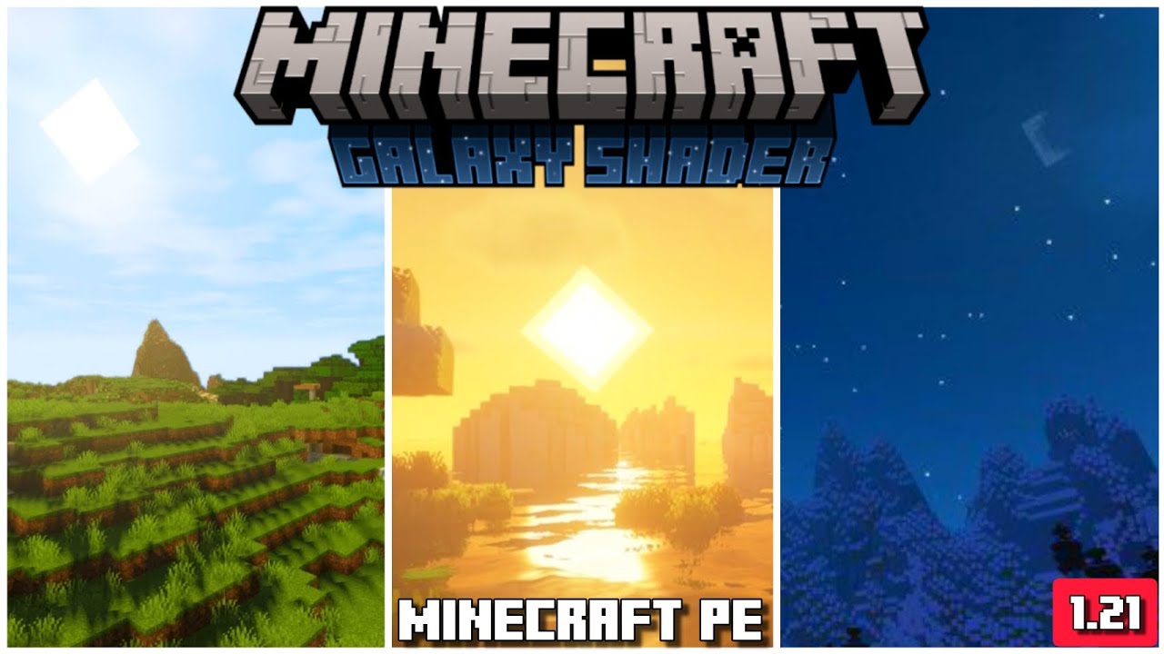 🌌GALAXY SHADER for BEDROCK | MINECRAFT PE 1.21 #shaders