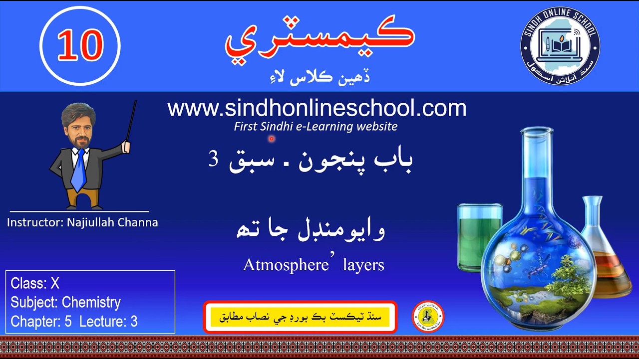 Layers of atmosphere | Chemistry Class 10 | Chapter 05 | Lecture 03 | Sindh Online School