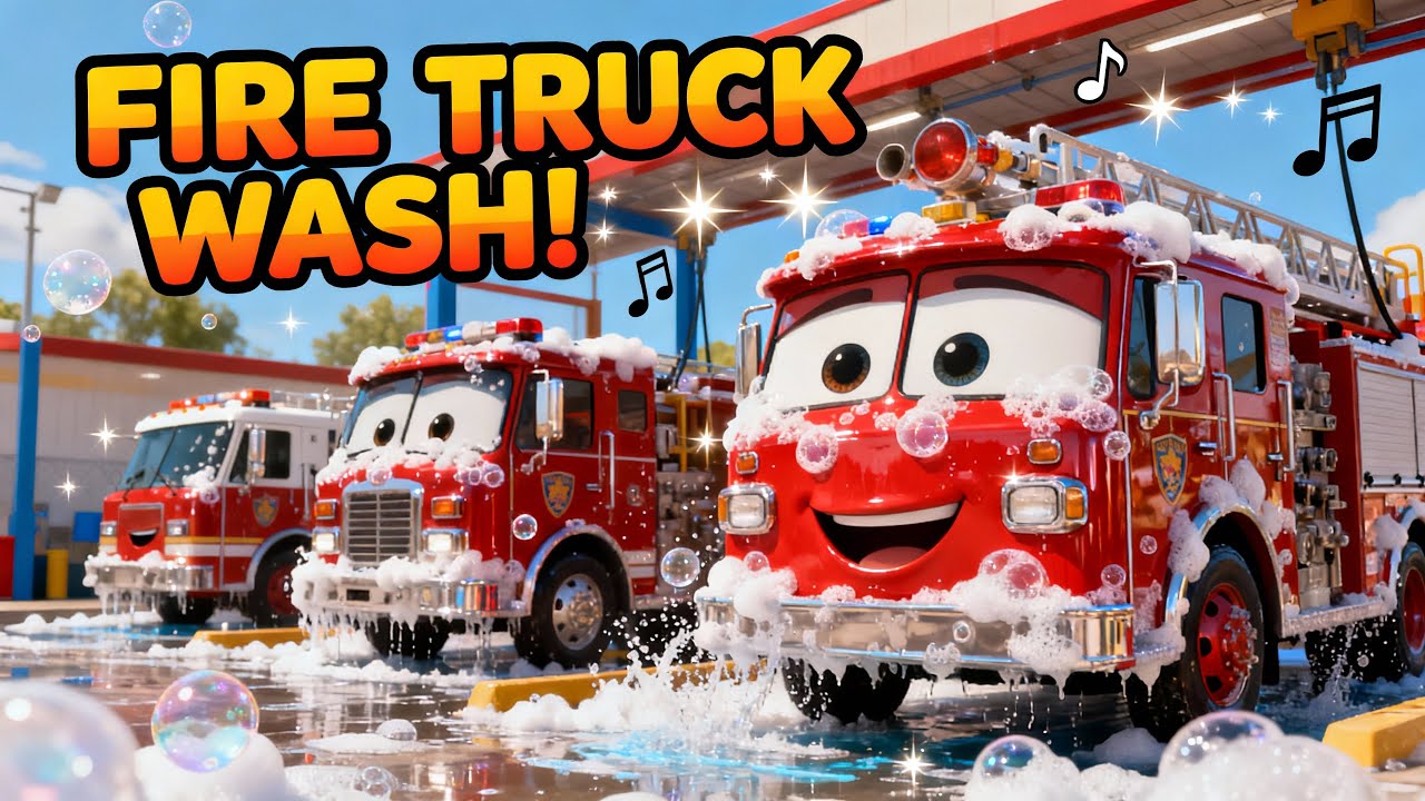 Fire Trucks Bubble Wash | Fun Vehicle Clean-Up Song by DodoVerse for Kids