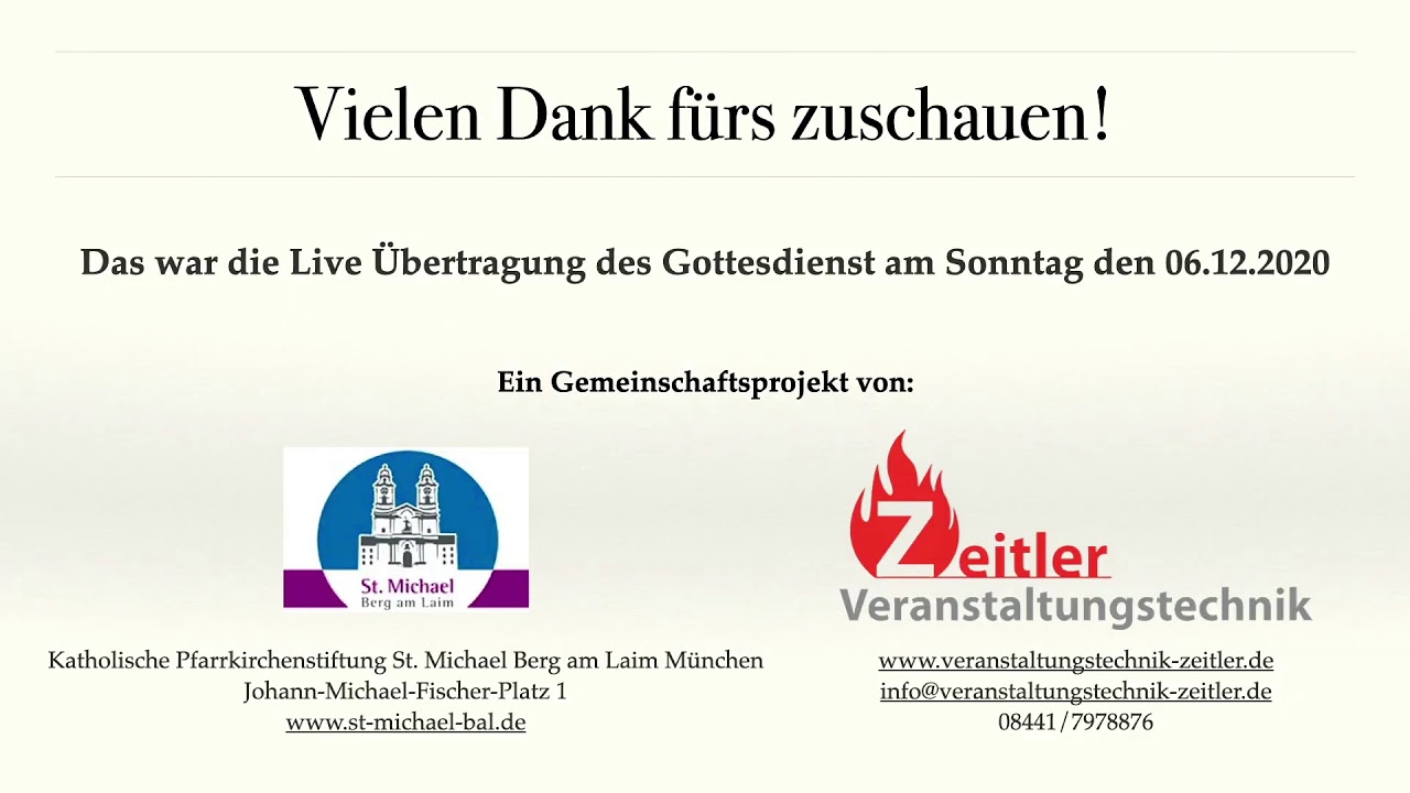 Livestream-Gottesdienst in St. Michael Berg am Laim