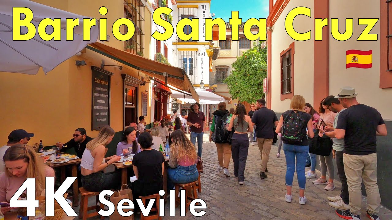 Barrio de Santa Cruz, Seville - 4k Virtual Walking Tour, Spain 🇪🇸