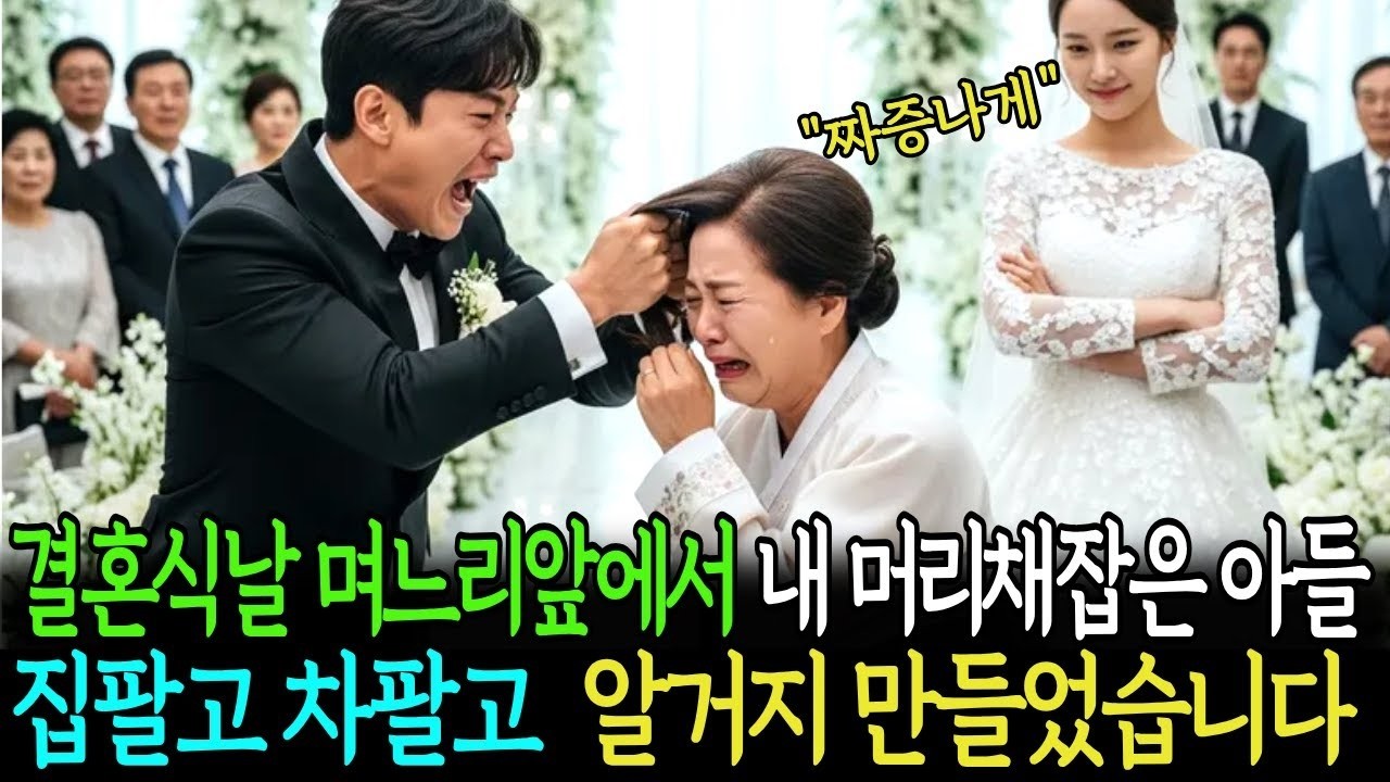 결혼식날 며느리앞에서 내 머리채 잡은 아들 집팔고 차팔고 알거지 만들었습니다