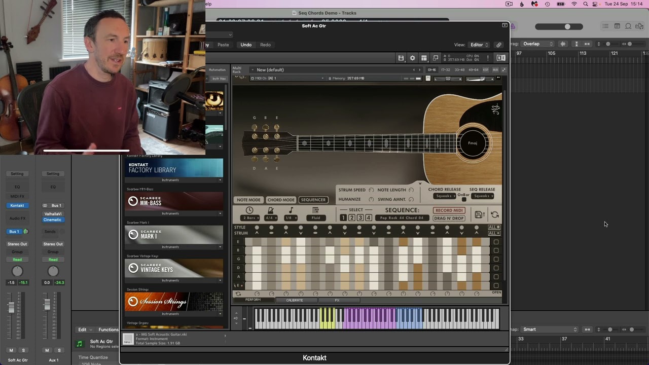 How To Program Realistic Guitar Strumming Patterns using MG Soft Acoustic Guitar