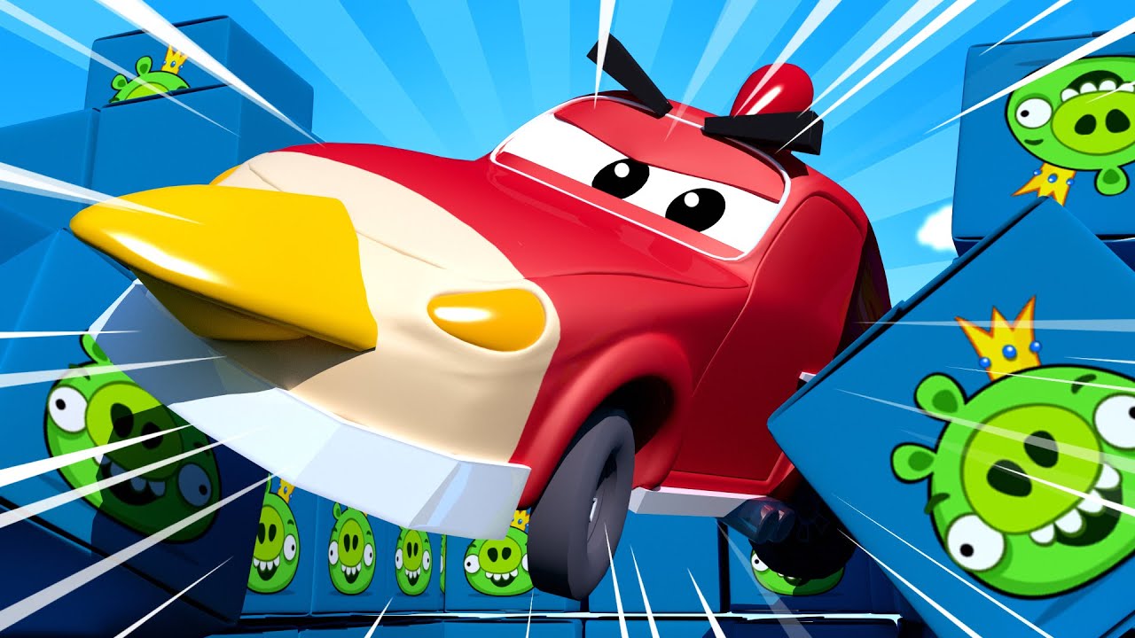 Baby Matt The Police Car is Angry Bird! Tom the Tow Truck's Paint Shop - Car City ! Trucks Cartoons