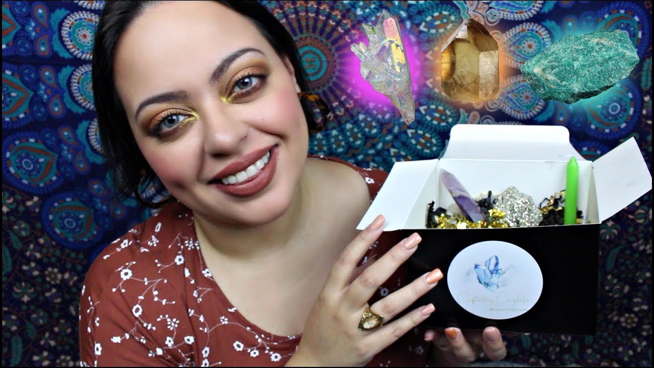 ASMR| Sleepy Time Crystal Unboxing (Crystal Tapping & Scratching, Crinkles)
