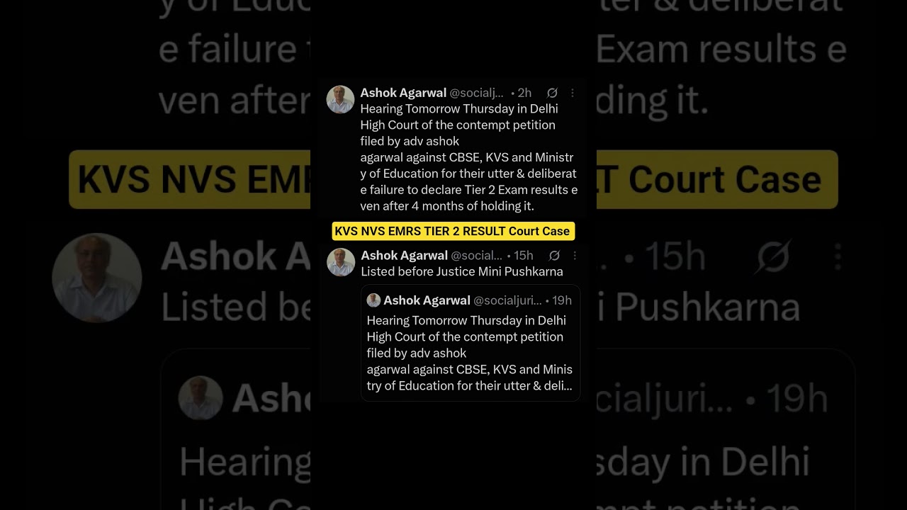 KVS NVS EMRS Tier 2 Result Court Case Update 🔥