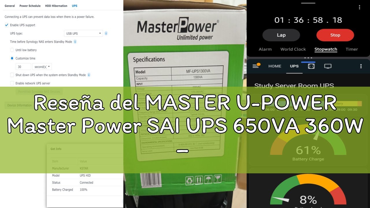 Reseña del MASTER U-POWER Master Power SAI UPS 650VA 360W – Sistema de Alimentación Ininterrumpida c