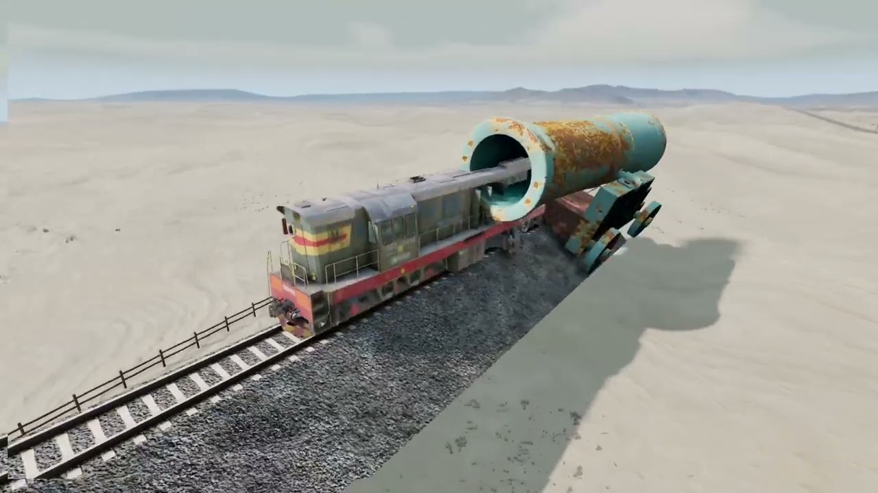 Train vs Big canon #beamngdrive