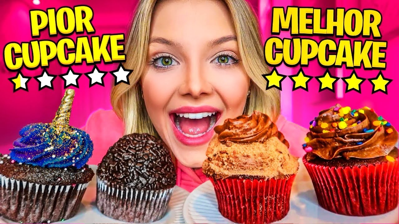 PROVEI O CUPCAKE DE PIOR E MELHOR AVALIAÇÃO DO APLICATIVO