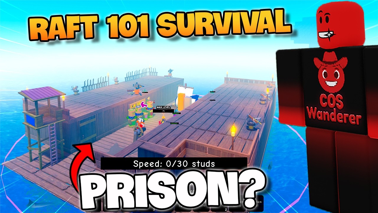 I Built a Prison in Raft 101 Survival | Roblox