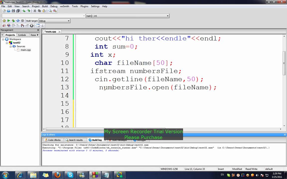 Reading a text file that has integers using c++