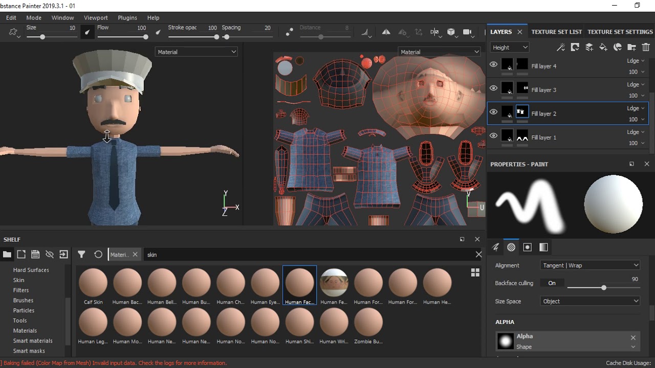 تجهيز خامة شخصية كرتونية باستخدام برنامج Substance Painter. فيديو 02