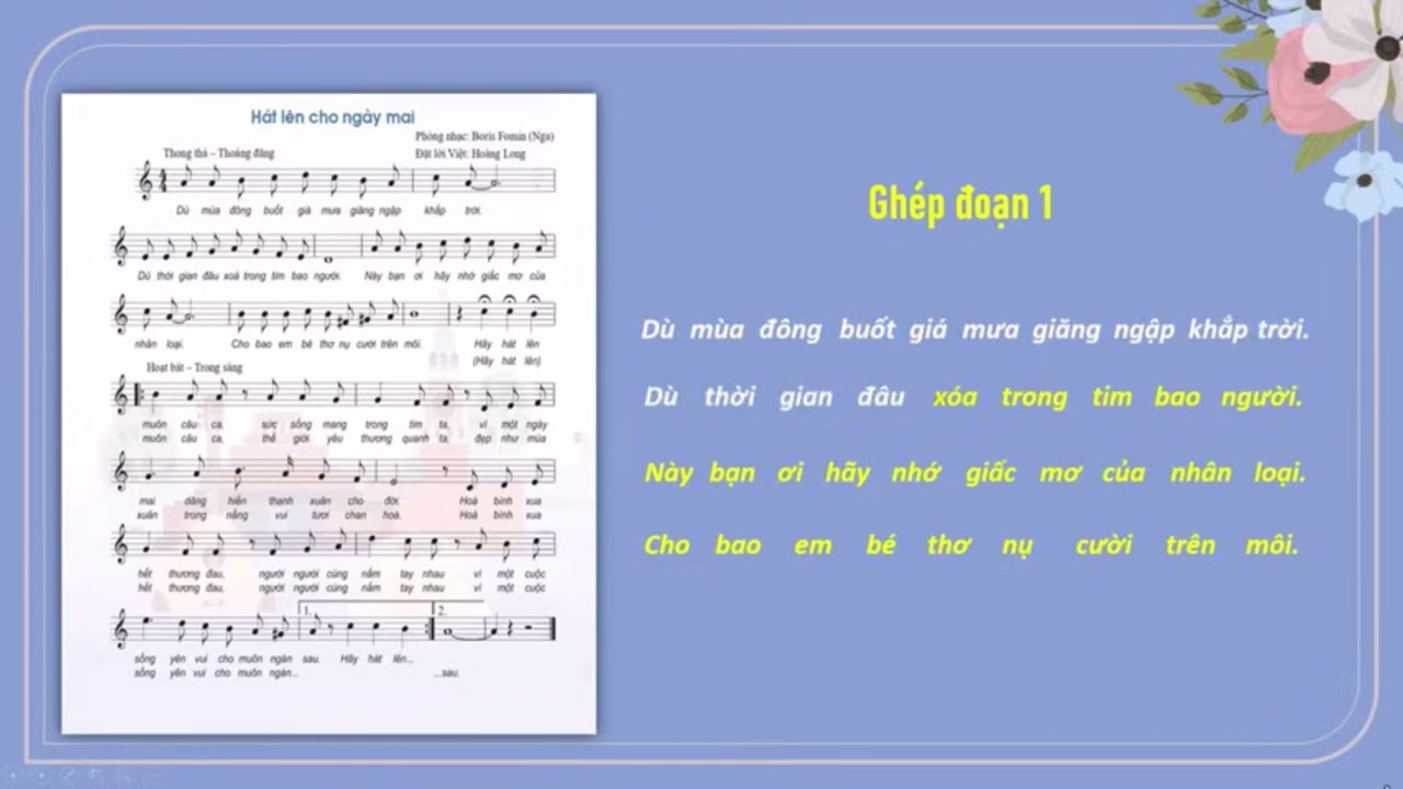 ÂN 8 KNTT Tiết 23: Hát: Bài hát Hát lên cho ngày mai