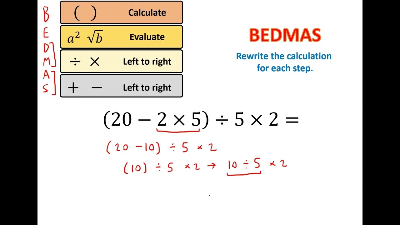 5. Order of Operations (BEDMAS) with Integers
