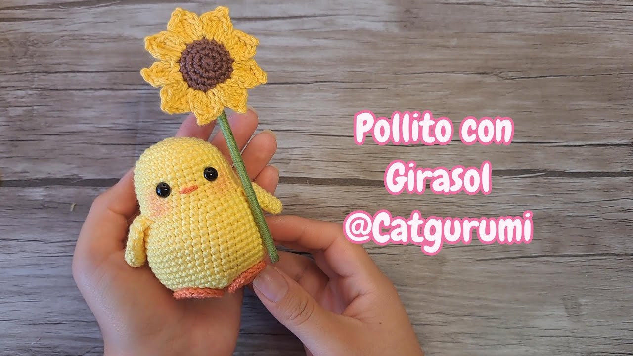 Pollito Con Girasol a Crochet | Catgurumi | Tutorial